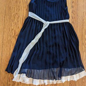 Forever 21 short 1920's dress - navy with white ruffle